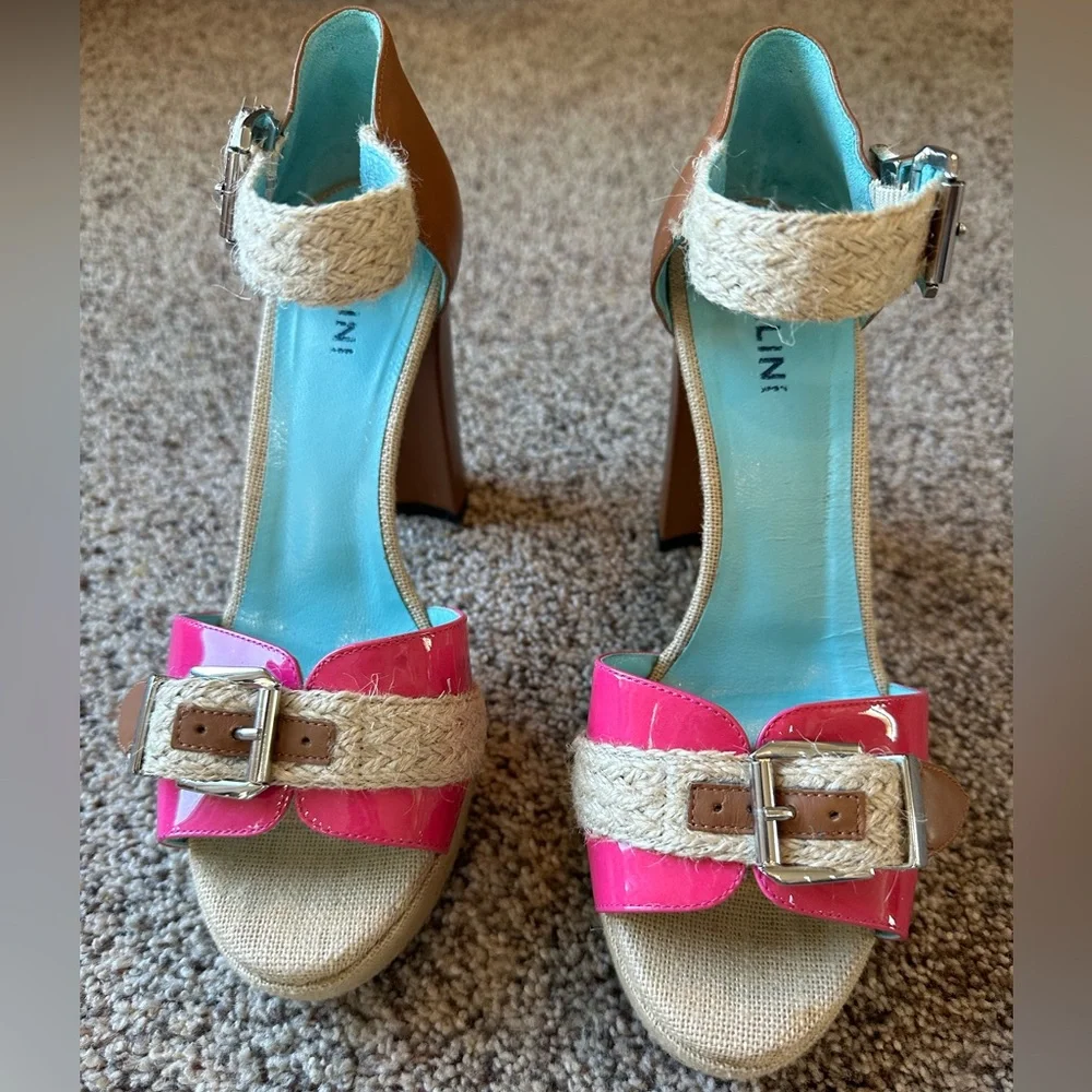 Studio Pollini Platform Heel Women's Gruppo Rope I Platform Sandal Pink … - Picture 3 of 9